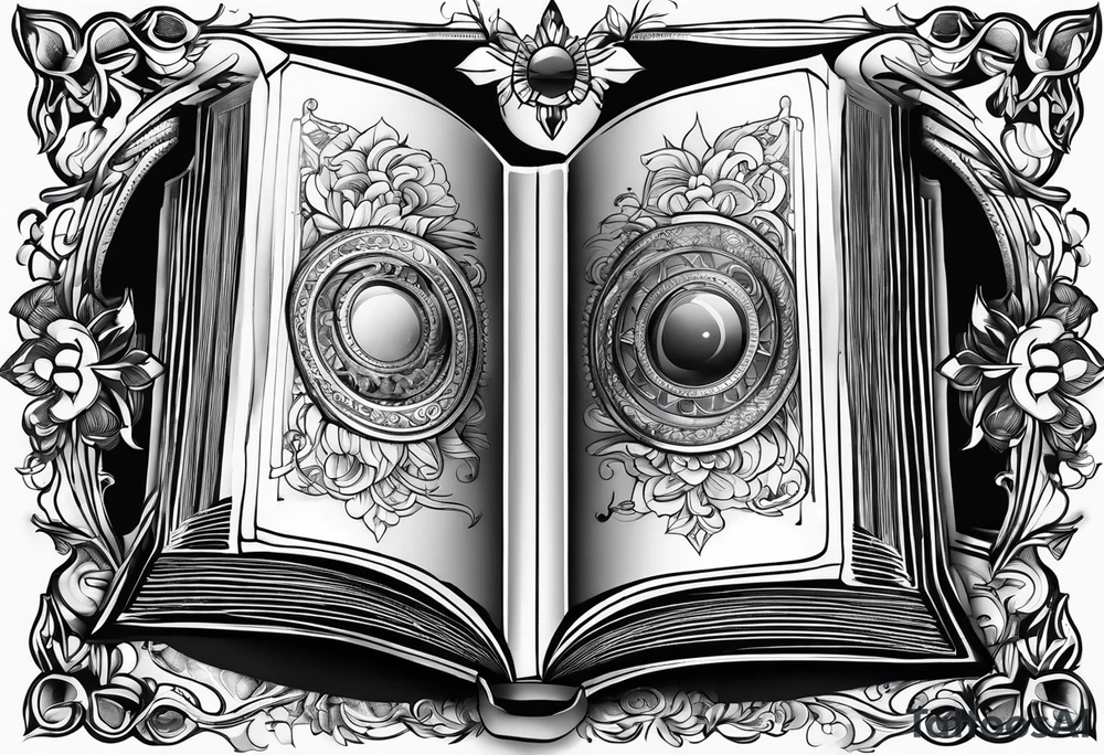 A blank open book tattoo idea