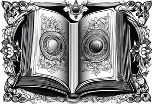 A blank open book tattoo idea