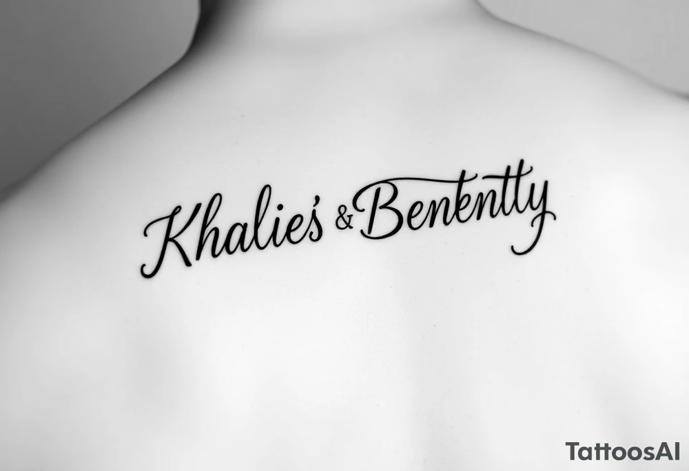 Khaliea’s and Bentley in cursive together tattoo idea