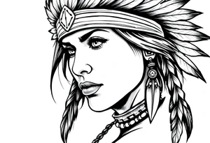Female Native American tattoo idea