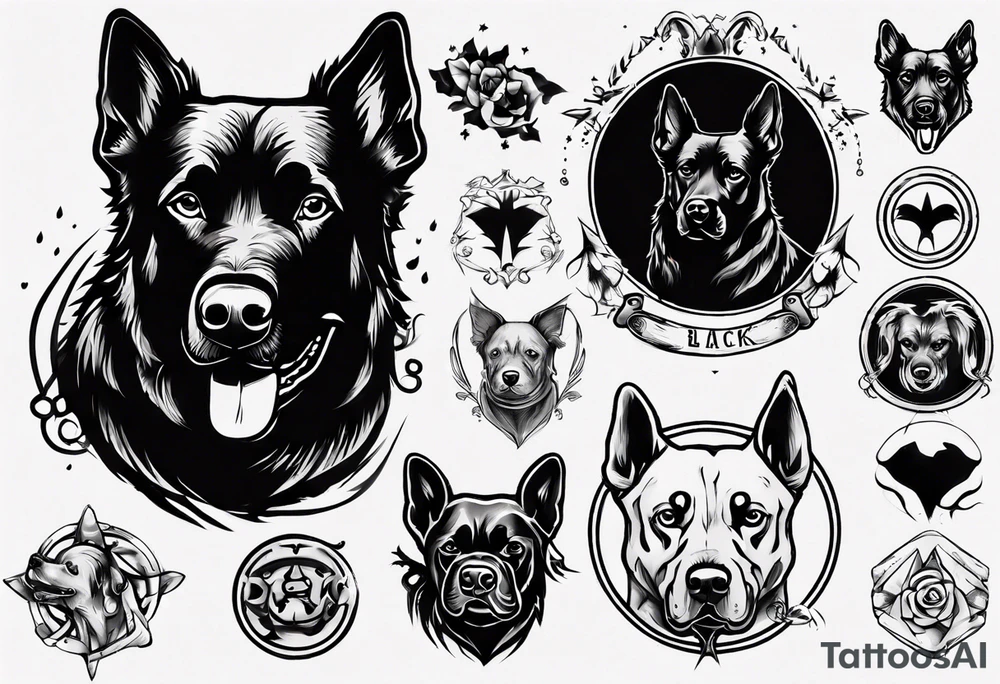 black dog tattoo idea