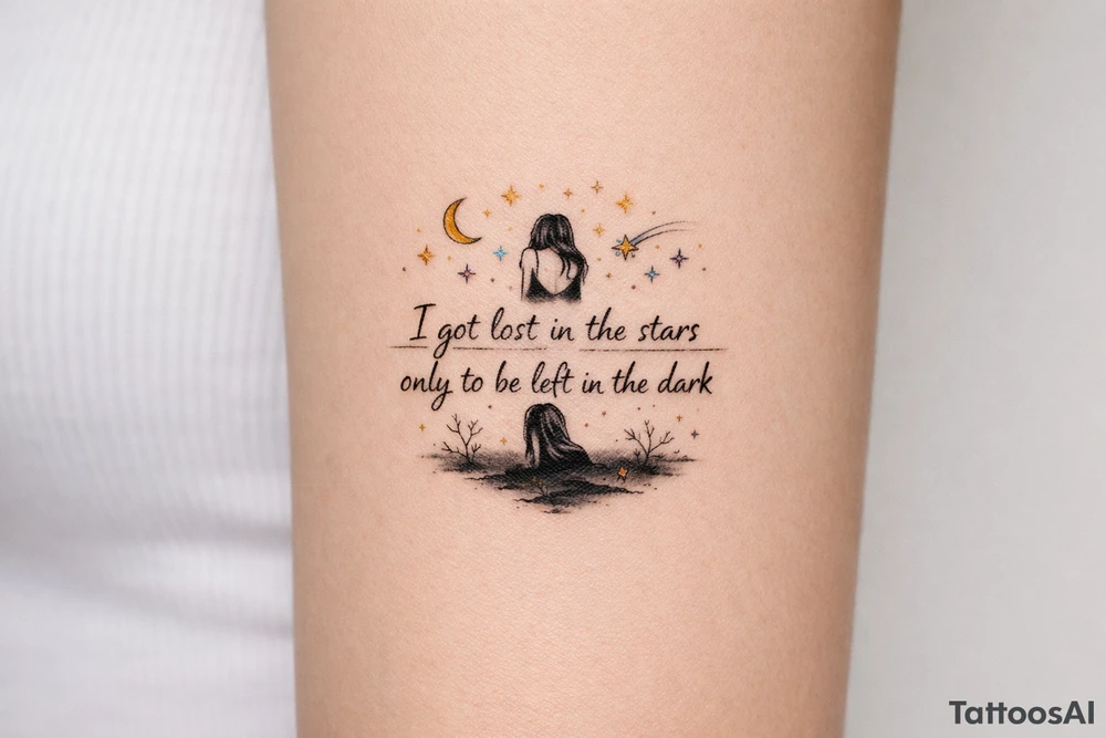 I got lost in the starrs only to be left in the dark tattoo idea