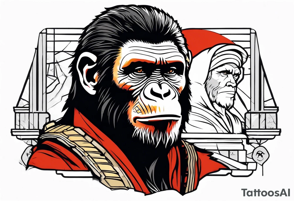 Caesar from the movie planet of the apes tattoo idea