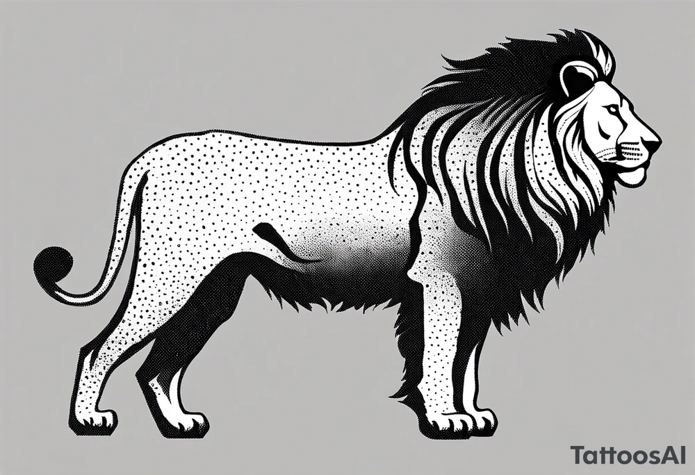 A minimalist lion silhouette tattoo idea
