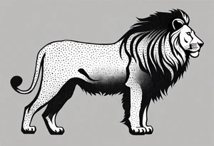 A minimalist lion silhouette tattoo idea