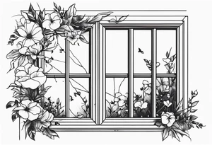 Broken window, flowers, beauty, soul tattoo idea