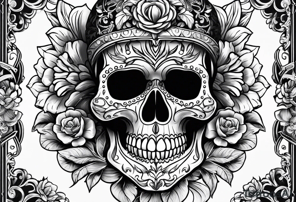 Mexican skull tattoo idea