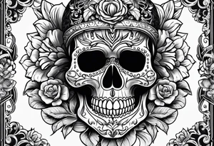 Mexican skull tattoo idea