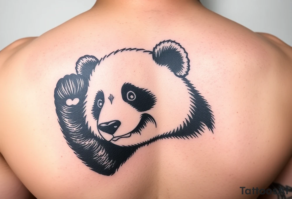 happy panda tattoo idea