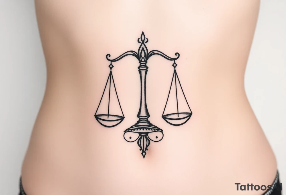 libra zodiac scales tattoo idea