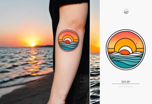 Sea and sunset tattoo.
Minimal. tattoo idea