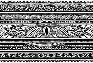 4" wide arm band in polynesian style with hawaii tattoo idea