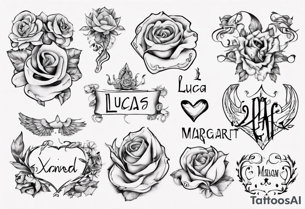 my kids' names: Lucas and Margaret and something that symbolizes love tattoo idea