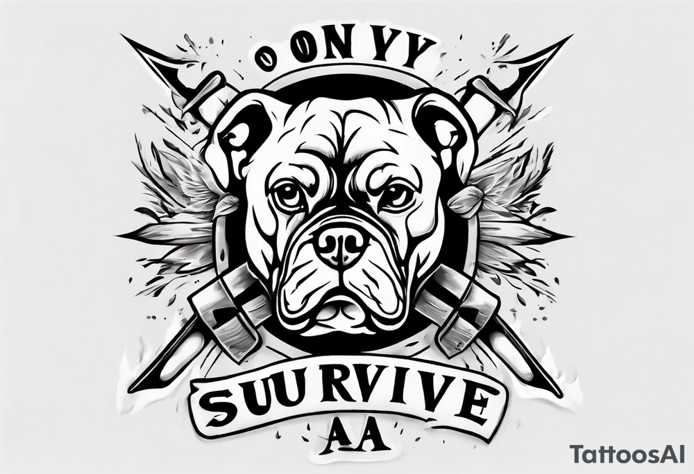 Only the brave survive a boxer with an inscription tattoo idea