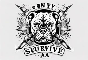 Only the brave survive a boxer with an inscription tattoo idea