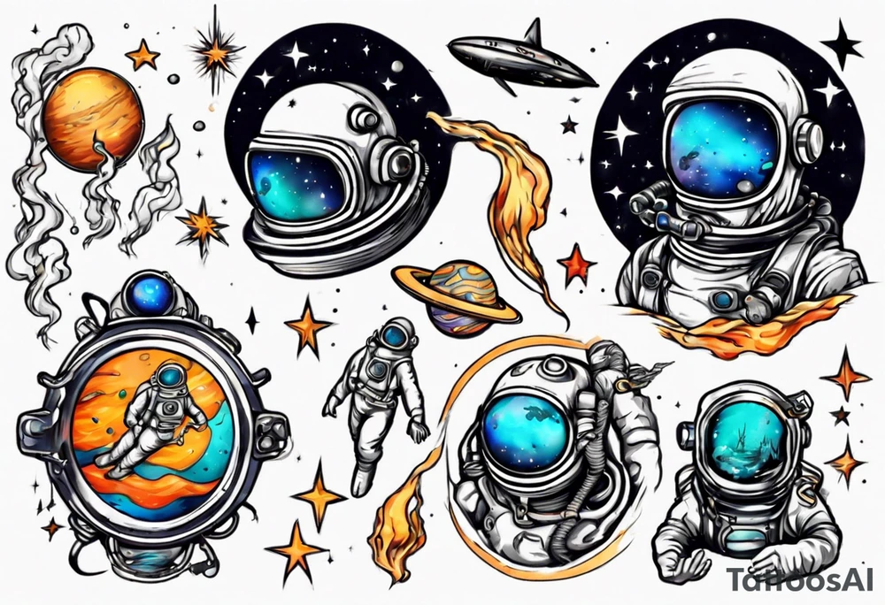 diver in space tattoo idea