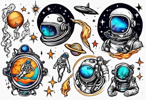 diver in space tattoo idea