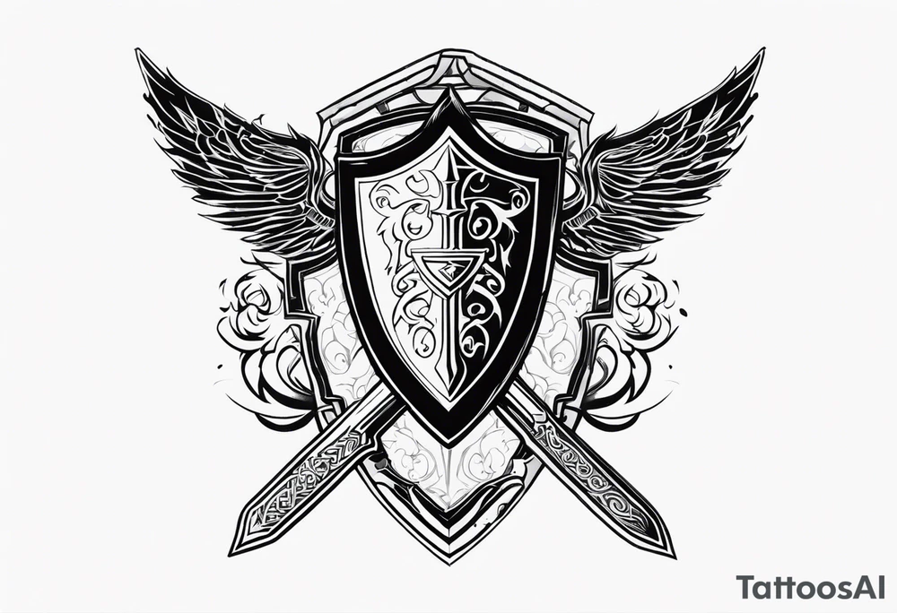 Valhalla shield sword tattoo idea