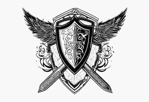 Valhalla shield sword tattoo idea
