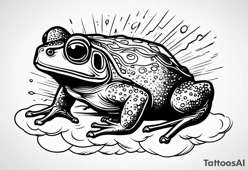 A toad in a thunderstorm tattoo idea