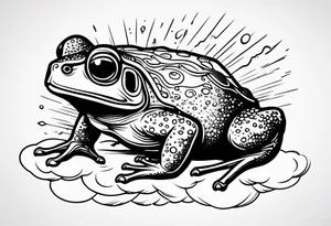 A toad in a thunderstorm tattoo idea