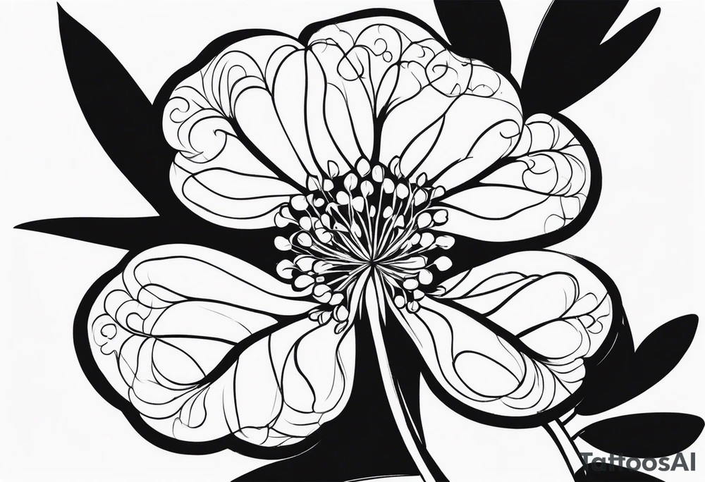 clover with numbers 18 and 0 tattoo idea