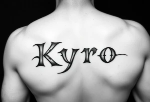 The name Kyro on the arm tattoo idea