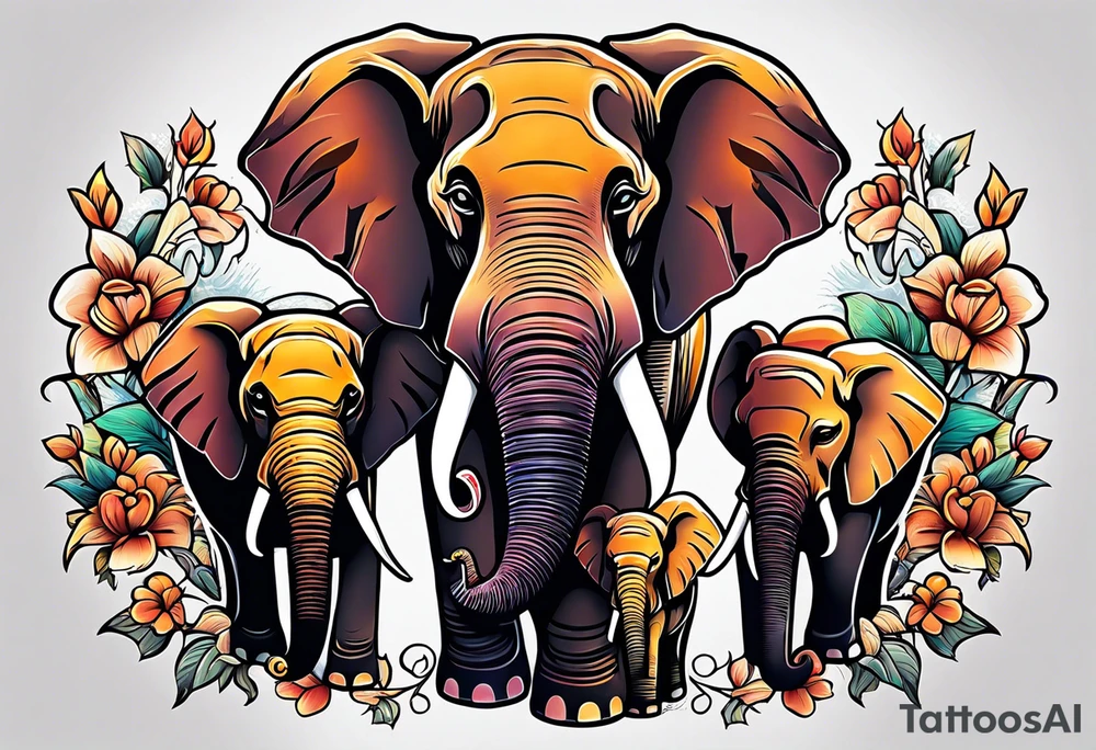 Elephant Family tattoo idea