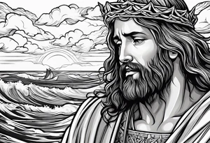 Jesus calming the sea tattoo idea