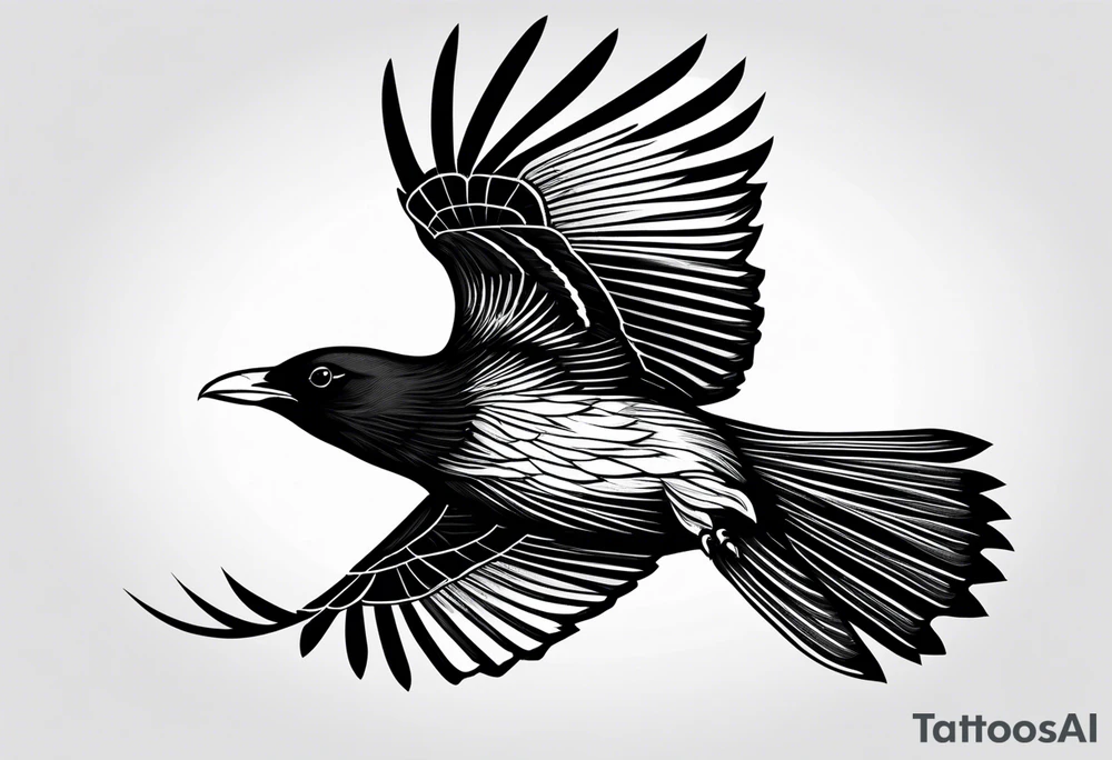 alpine chough in flight tattoo idea