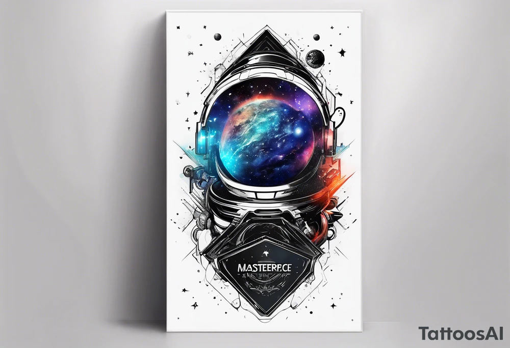 I want the name "Drew" with a space background tattoo idea