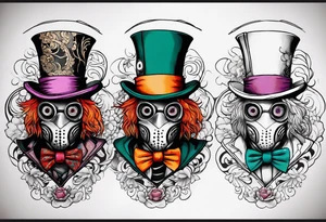 Mad hatter gas mask tattoo idea