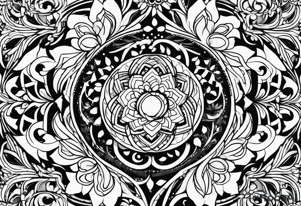 israel town flower swirl vector tattoo idea