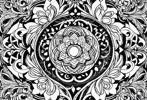 israel town flower swirl vector tattoo idea