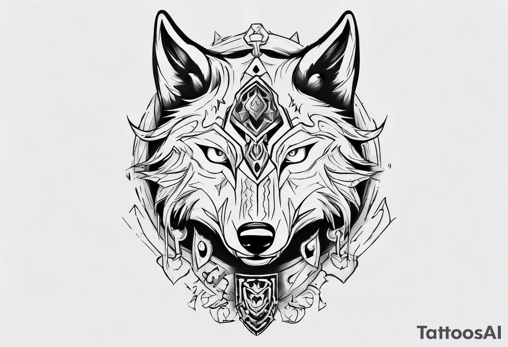 wolf head from zelda tattoo idea
