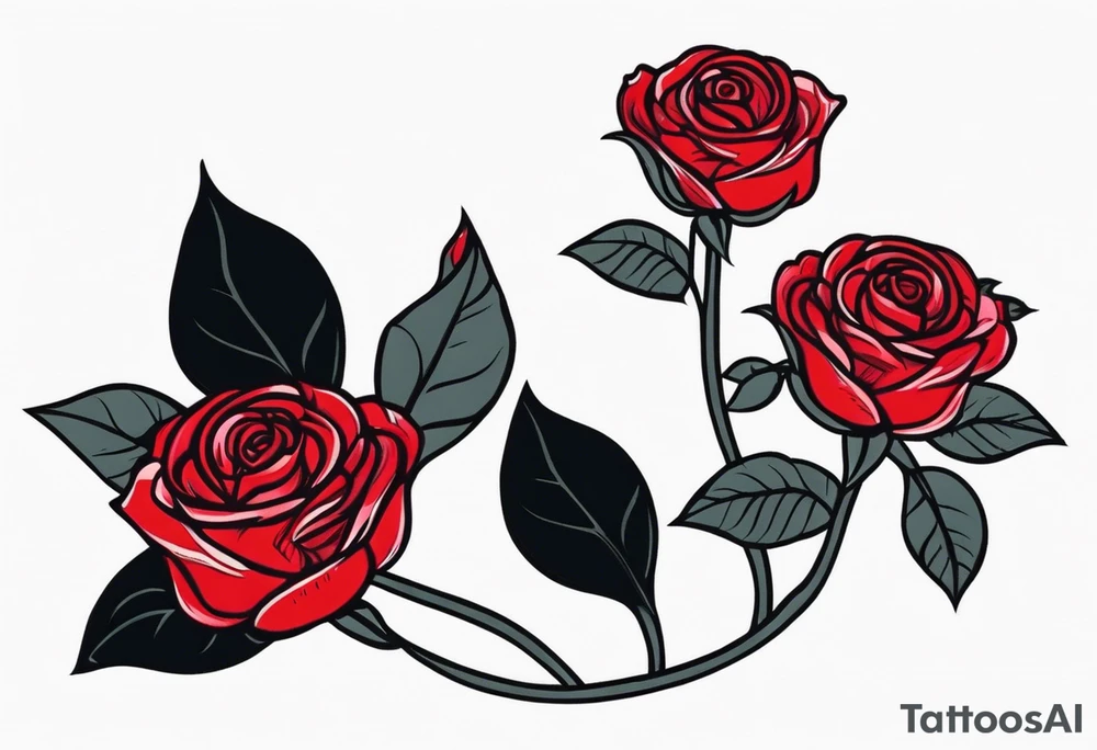 red rose, black background tattoo idea