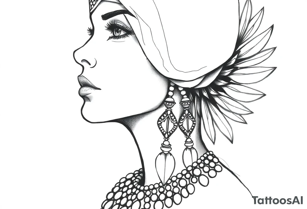 Egyptian woman tattoo idea