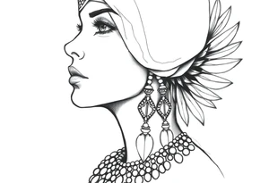 Egyptian woman tattoo idea