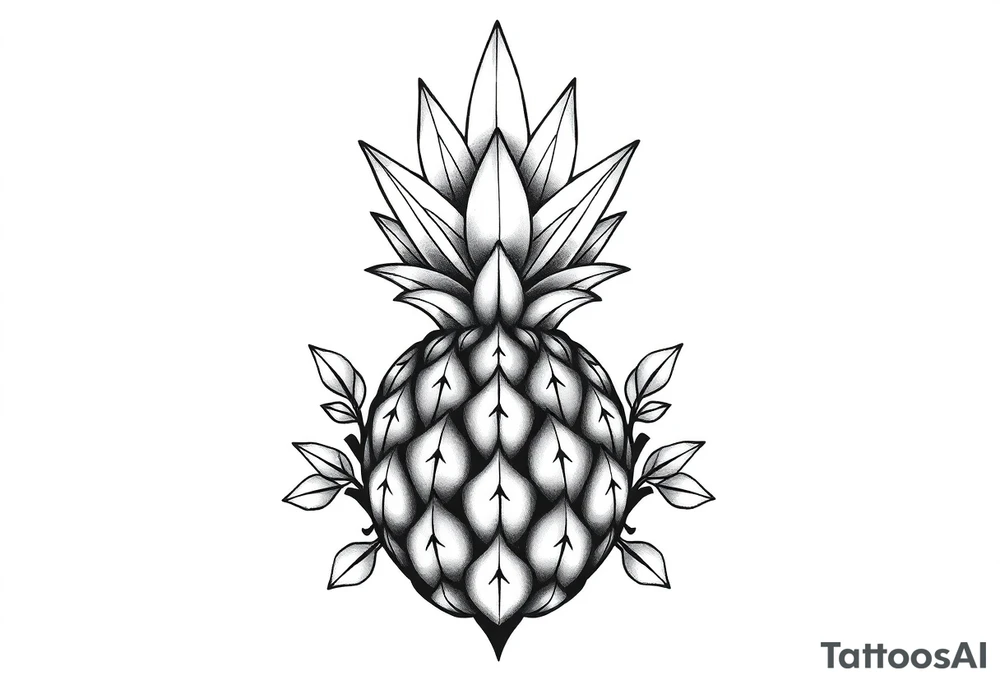 Crown pineapple vagina anus tattoo idea