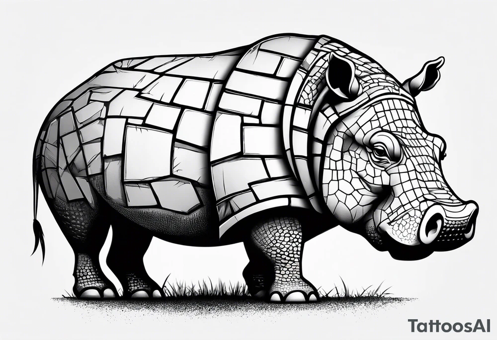 Brick Mason hippo tattoo idea