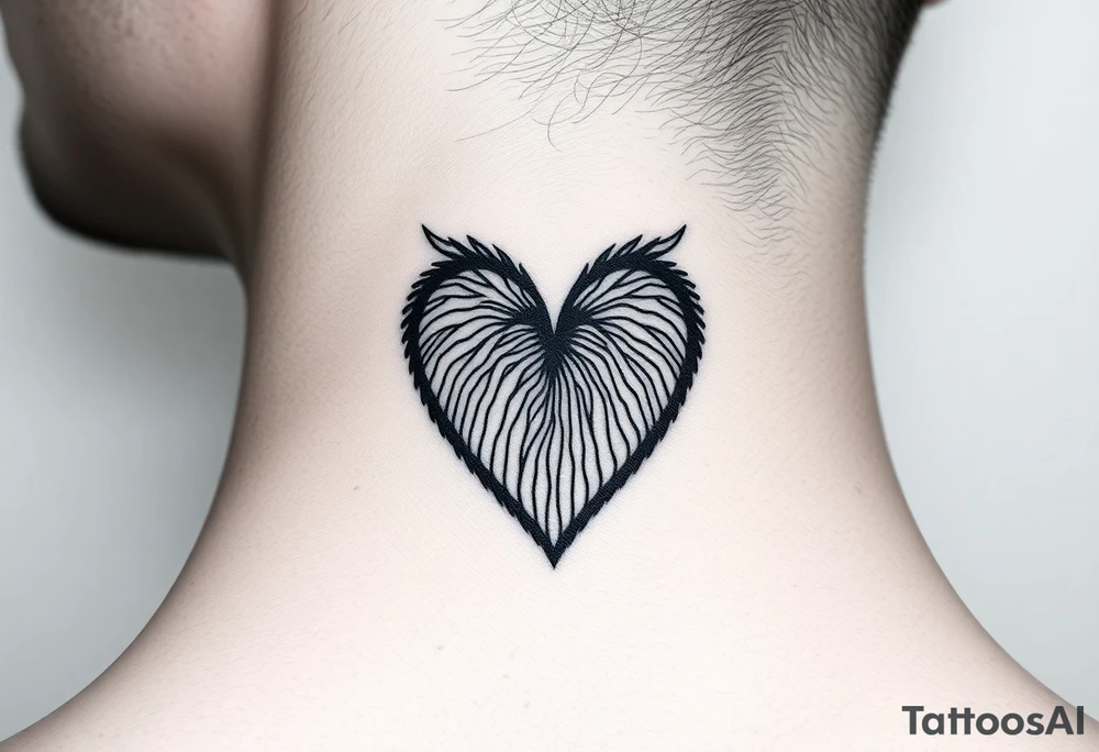 Thumbprint heart shape tattoo idea