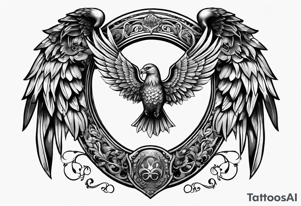 horseshoe with wings tattoo idea