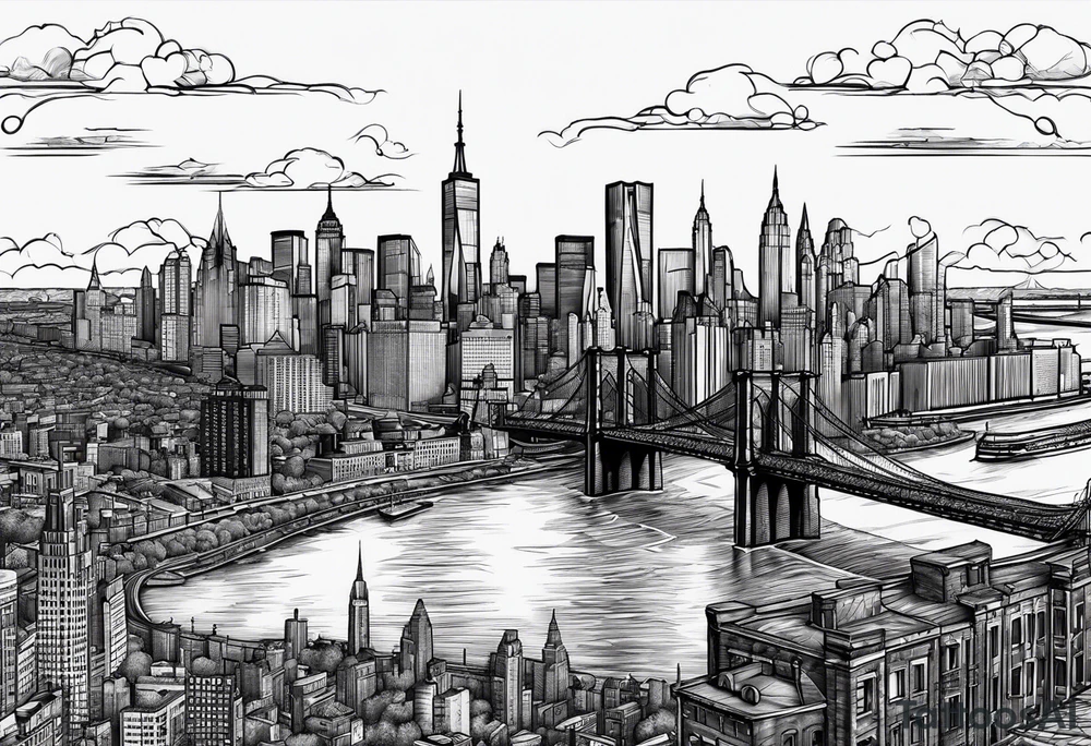 Brooklyn skyline tattoo idea