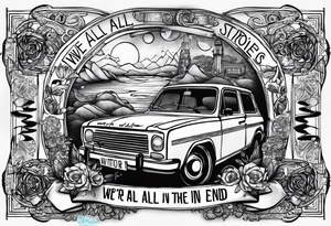 River songs diary from doctor who with the words "We're all stories in the end" tattoo idea