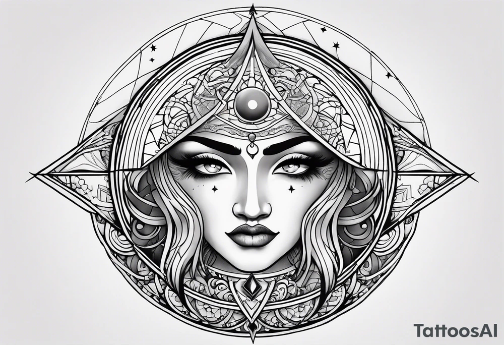 sacred moon tattoo idea