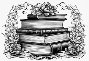 Stack of books tattoo idea