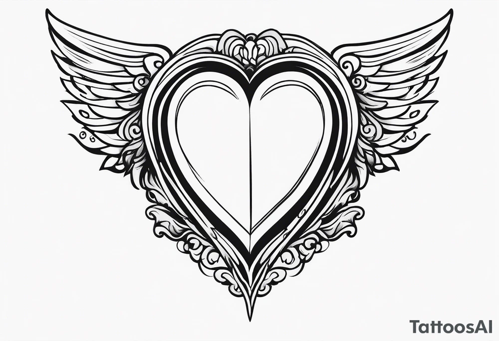 Y2K angel heart with wings simple but sexy tattoo idea
