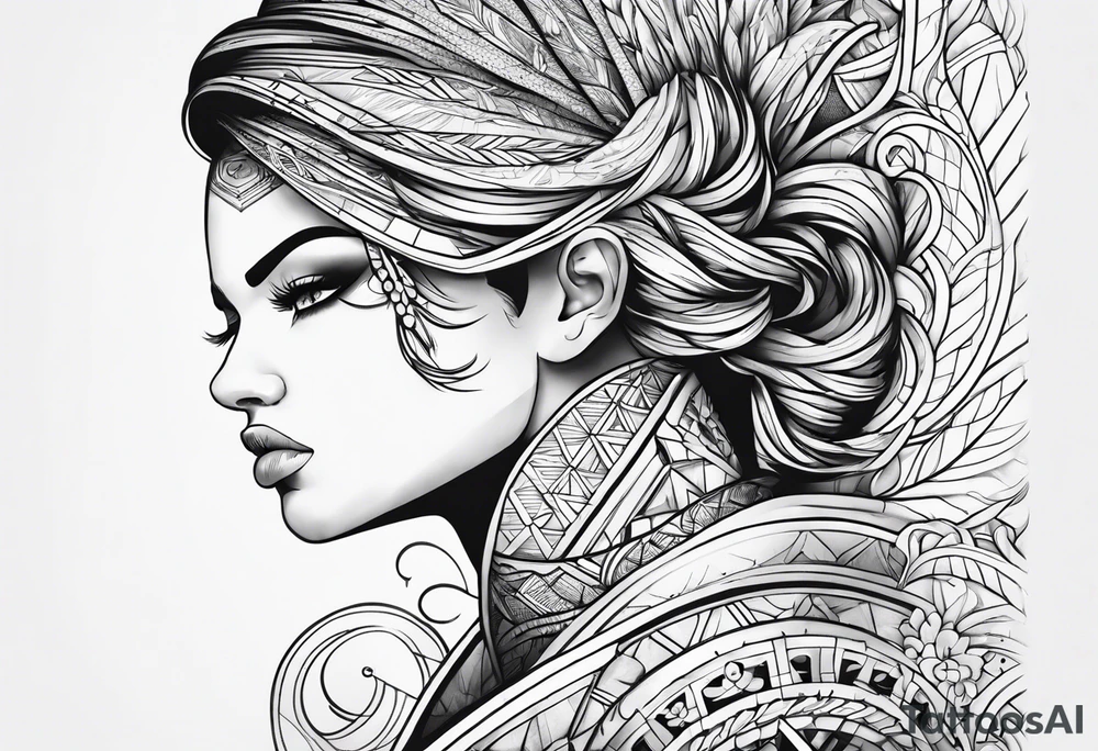 Right side strength tattoo idea