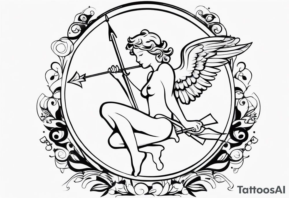 cupid shooting tattoo idea