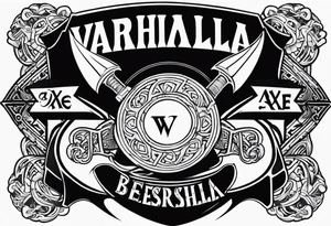 Valhalla berserker round shield axe tattoo idea
